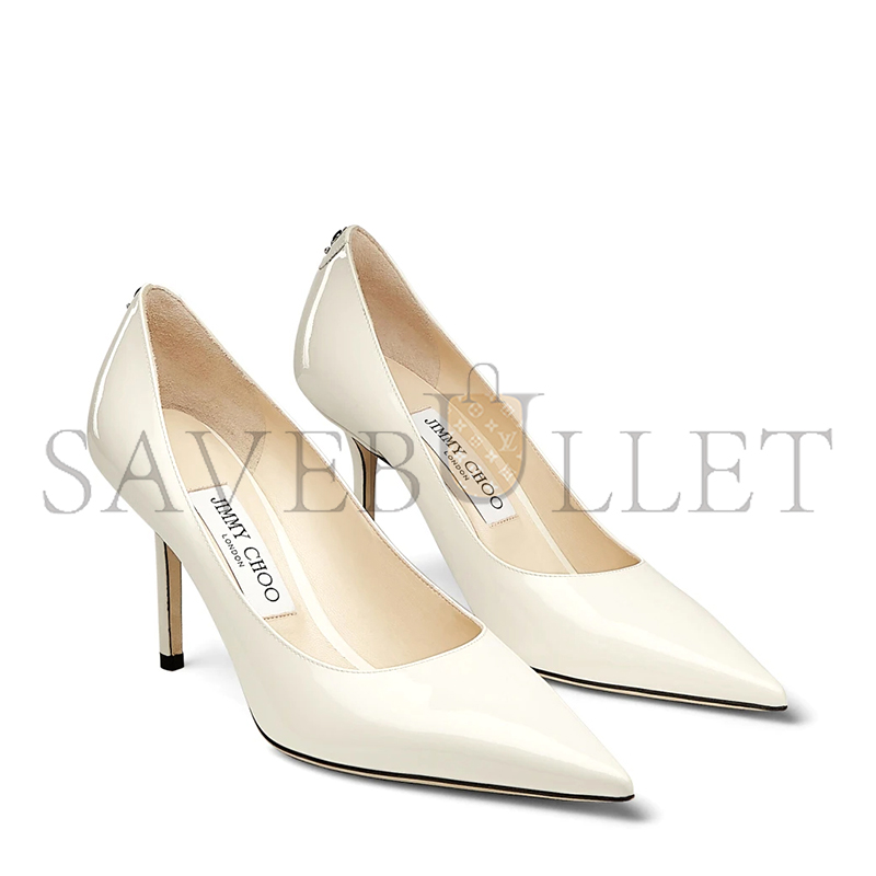Ji*y Ch* love 85 latte patent leather pumps with jc emblem love85pwj